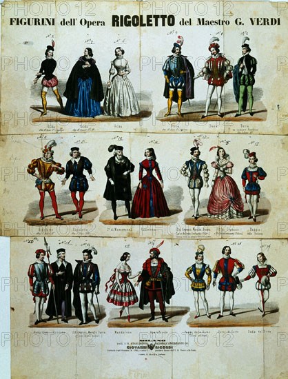 CORBETTA
FIGURINES PARA LA OPERA "RIGOLETTO" DE VERDI - 1860
MILAN, MUSEO SCALA
ITALIA