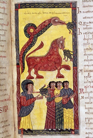 BEATO DE LIEBANA
COMENT APOCALIPSIS-BESTIA Y DRAGON ESCUPIENDO ESPIRITUS-PG13
SAN LORENZO DEL ESCORIAL, MONASTERIO-BIBLIOTECA
MADRID