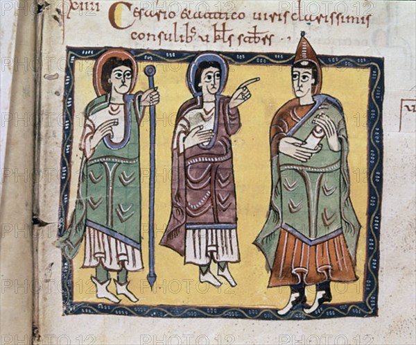 COD ALBENDENSE-VALENTINIANO III Y 2 OBISPOS-F 102R-MOZARABE
SAN LORENZO DEL ESCORIAL, MONASTERIO-BIBLIOTECA
MADRID
This image is not downloadable. Contact us for the high res.