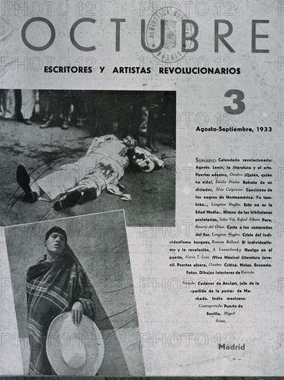 PORTADA DE LA REVISTA OCTUBRE AGOSTO 1933
MADRID, HEMEROTECA MUNICIPAL
MADRID