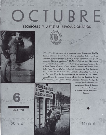 PORTADA DE LA REVISTA OCTUBRE ABRIL 1934
MADRID, HEMEROTECA MUNICIPAL
MADRID