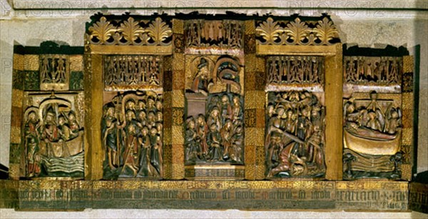 CAPILLA RELIQUIAS-RETABLO ALABASTRO-ESCENAS DE LA VIDA-DONADO POR JOHANES GUDGUAR 1456
SANTIAGO DE COMPOSTELA, CATEDRAL
CORUÑA
