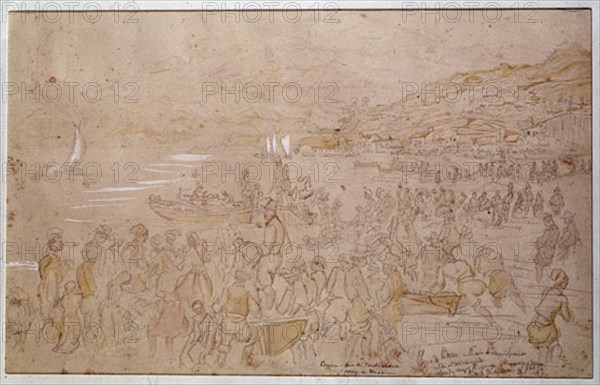 PEREZ VILLAAMIL JENARO 1807/54
DIBUJO-CATALANES EN PLAYA
PONTEVEDRA, MUSEO BELLAS ARTES
PONTEVEDRA