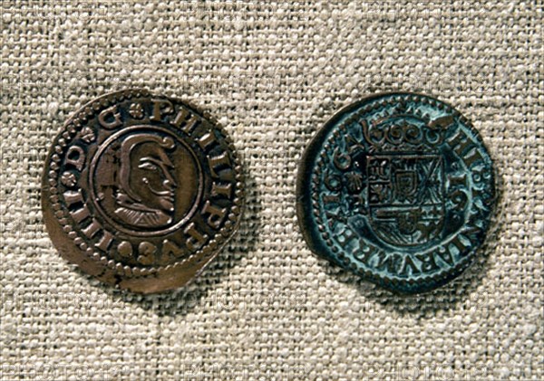 Pièces de monnaie de l'époque de Philippe IV