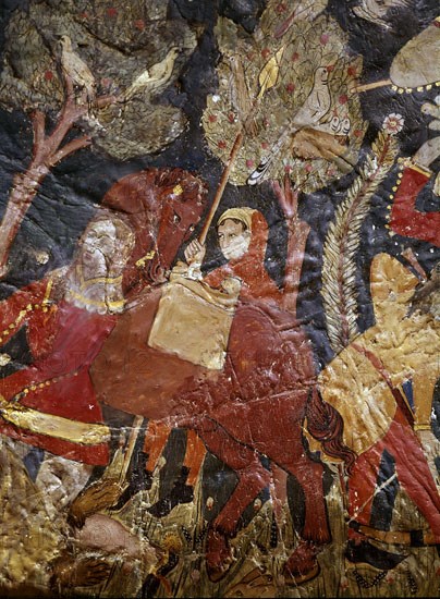 BOVEDA LATERAL-ESCENAS DE CAZA-S XV-EPOCA NAZARI-PINTURA CRISTIANA SOBRE CUERO
GRANADA, ALHAMBRA-SALA DE LOS REYES
GRANADA