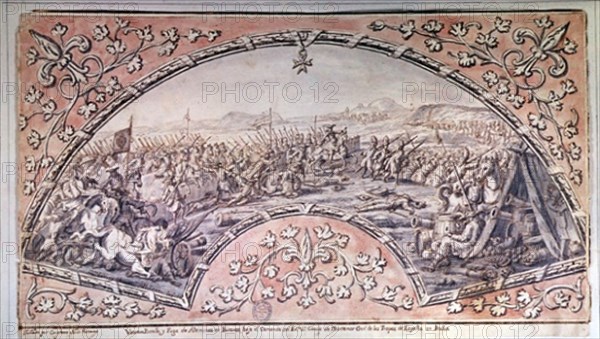 VEGA FRANCISCO
DIBUJO-BATALLA DE BITONTO-VICTORIA ESPAÑOLA 1734 POR CARRILLO DE ALBORNOZ
MADRID, BIBLIOTECA NACIONAL
MADRID
