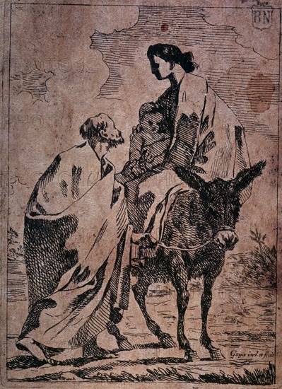 Goya, Dessin - La Fuite en Egypte