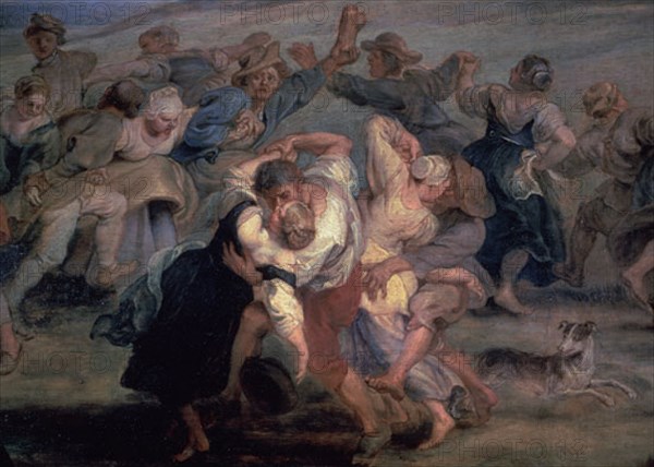 RUBENS PETRUS PAULUS 1577/1640
LA KERMESSE - DETALLE DE LOS CAMPESINOS BAILANDO - 1635-38 - BARROCO FLAMENCO
PARIS, MUSEO LOUVRE-INTERIOR
FRANCIA