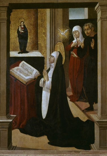 ROMANA PEDRO
VOCACION DE STA CATALINA DE SIENA (1347/1380) -TABLA 95x72 CM NP 3233
Madrid, Museo del Prado