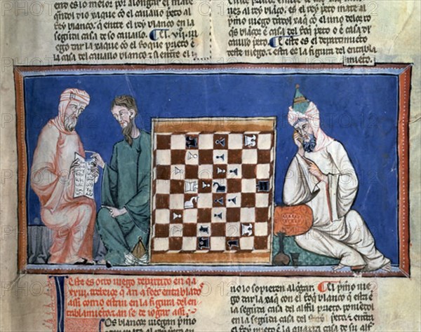 ALFONSO X EL SABIO 1221/84
LIBRO DE JUEGOS-DET MINIATURA:ARABES JUEGAN AL AJEDREZ-PG 14(CONJ Nº 90019)
SAN LORENZO DEL ESCORIAL, MONASTERIO-BIBLIOTECA
MADRID

This image is not downloadable. Contact us for the high res.