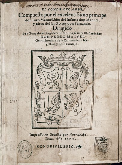 JUAN MANUEL INFANTE
EL CONDE LUCANOR
MADRID, BIBLIOTECA NACIONAL
MADRID