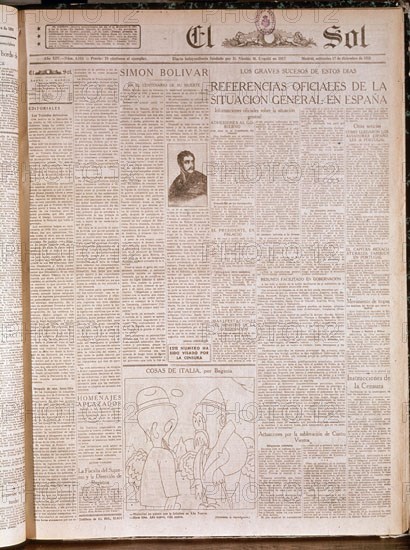 PERIODICO EL SOL - PORTADA DEL 17 NOVIEMBRE 1930
MADRID, HEMEROTECA MUNICIPAL
MADRID