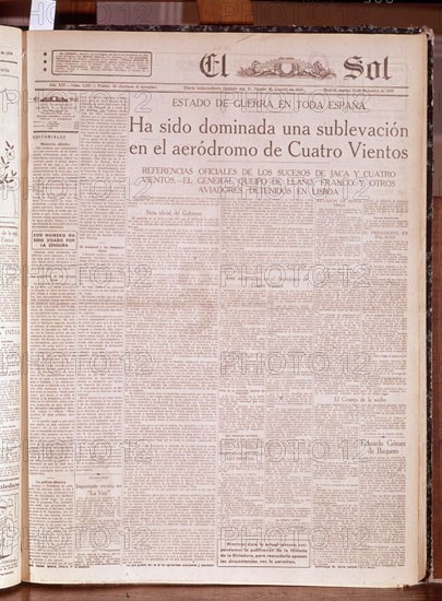 PERIODICO EL SOL 1930
MADRID, HEMEROTECA MUNICIPAL
MADRID