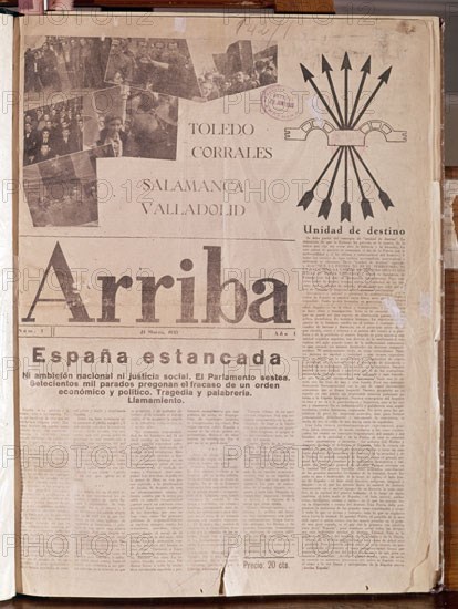 PERIODICO - ARRIBA - DIARIO DE FALANGE ESPAÑOLA 21/3/ 1935
MADRID, HEMEROTECA MUNICIPAL
MADRID