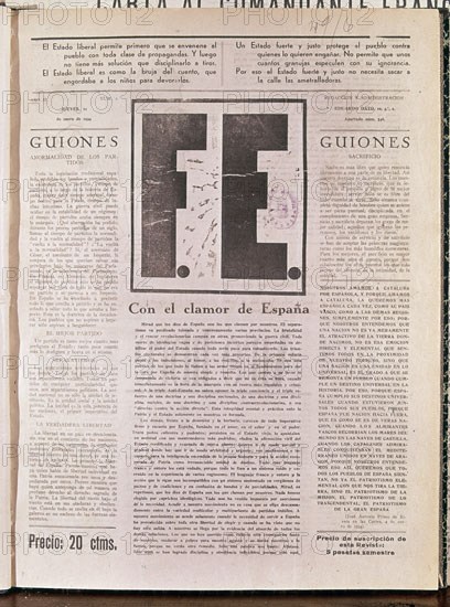 PERIODICO- FE- DE FALANGE ESPANOLA 1933
MADRID, HEMEROTECA MUNICIPAL
MADRID