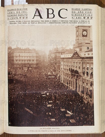 ALFONSO
PERIODICO ABC MADRID-PROCLAMACION REPUBLICA II EL 15/4/1931 EN LA PUERTA DEL SOL
MADRID, HEMEROTECA MUNICIPAL
MADRID