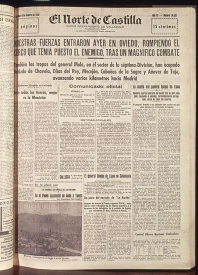 PERIODICO NORTE DE CASTILLA 1936
MADRID, HEMEROTECA MUNICIPAL
MADRID