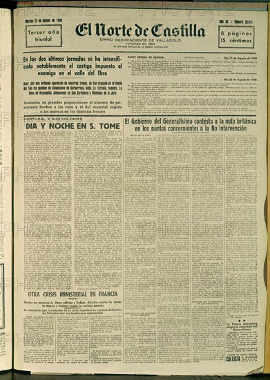 PERIODICO NORTE DE CASTILLA 1938
MADRID, HEMEROTECA MUNICIPAL
MADRID