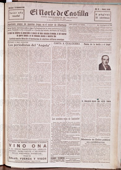 PERIODICO NORTE DE CASTILLA 1938
MADRID, HEMEROTECA MUNICIPAL
MADRID