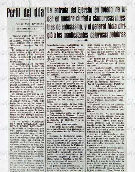 PERIODICO EL NORTE DE CASTILLA 1936
MADRID, HEMEROTECA MUNICIPAL
MADRID