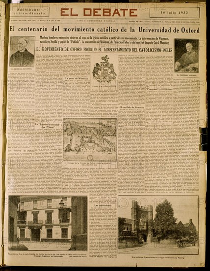 PERIODICO EL DEBATE 16 DE JULIO DE 1933 - LA IGLESIA CATOLICA EN INGLATERRA
MADRID, HEMEROTECA MUNICIPAL
MADRID