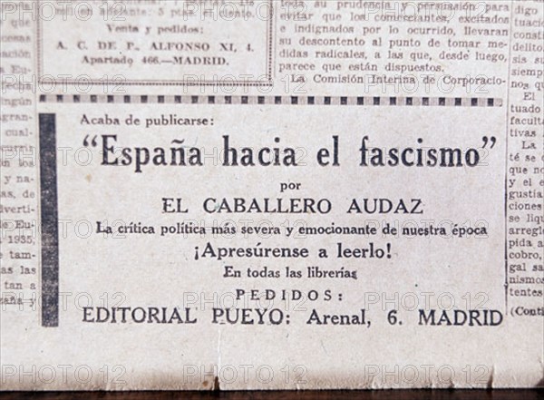 PERIODICO" EL DEBATE" 1930-ANUNCIO DE COCHES OPEL
MADRID, HEMEROTECA MUNICIPAL
MADRID