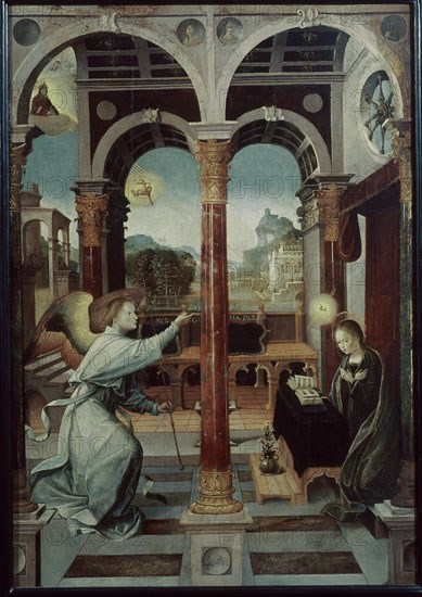 FERNANDEZ ALEJO 1475-1545
LA ANUNCIACION
SEVILLA, MUSEO BELLAS ARTES - CONVENTO MERCEDARIAS CALZADAD
SEVILLA