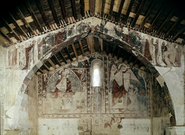 PINTURA MURAL S XIII-PANTOCRATOR Y ARCANGEL S GABRIEL
BARLUENGA, IGLESIA DE SAN MIGUEL
HUESCA