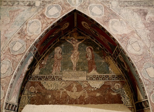 INTERIOR-PINTURAS MURALES GOTICAS-DET CRISTO CRUCIFICADO-HACIA 1300
IBIECA, SAN MIGUEL DE FOCES
HUESCA