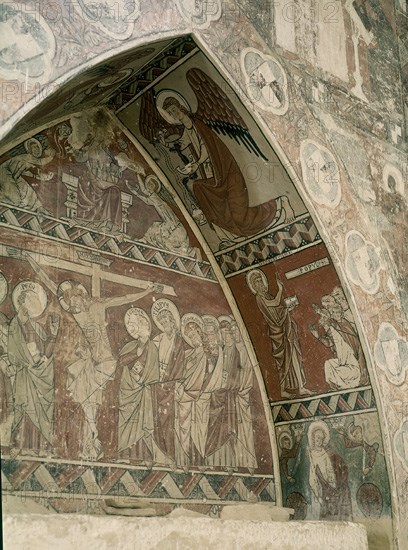 INTERIOR-PINTURAS MURALES GOTICAS SOBRE LA VIDA DE CRISTO-HACIA 1300
IBIECA, SAN MIGUEL DE FOCES
HUESCA