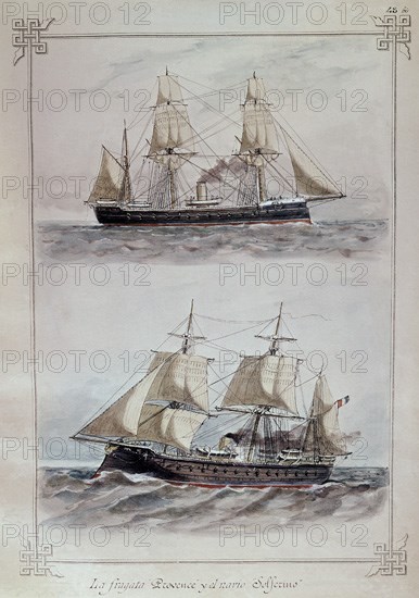 MONLEON RAFAEL 1853/1900
FRAGATA PROVENCE Y EL NAVIO SOLFERINO
MADRID, MUSEO NAVAL LAMINAS
MADRID