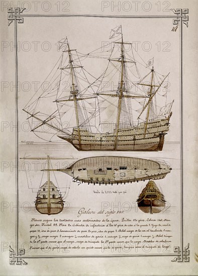 MONLEON RAFAEL 1853/1900
GALEON DEL SIGLO XVII-VISTA GENERAL
MADRID, MUSEO NAVAL LAMINAS
MADRID