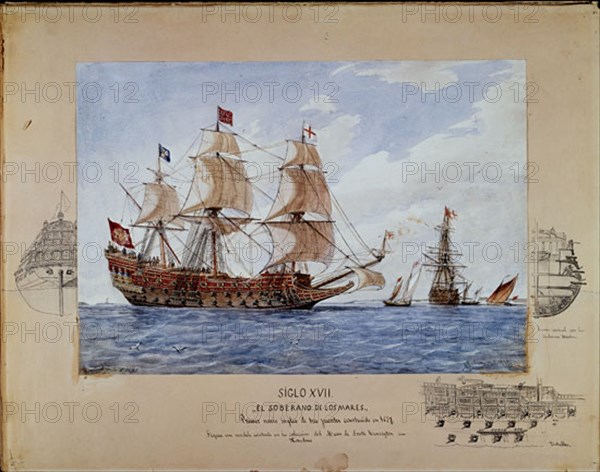 MONLEON RAFAEL 1853/1900
EL SOBERANO DE LOS MARES-GALERA S XVII-GRABADO 1886
MADRID, MUSEO NAVAL LAMINAS
MADRID