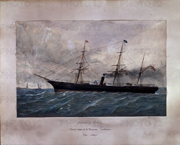 MONLEON RAFAEL 1853/1900
VAPOR CORREO MENDEZ NUNEZ
MADRID, MUSEO NAVAL LAMINAS
MADRID