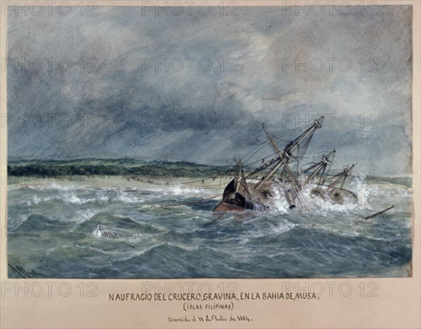 MONLEON RAFAEL 1853/1900
NAUFRAGIO DEL CRUCERO GRAVINA
MADRID, MUSEO NAVAL LAMINAS
MADRID