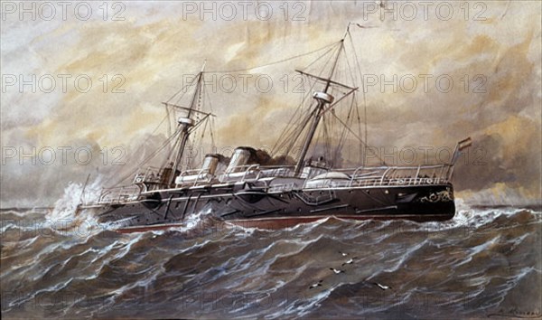 MONLEON RAFAEL 1853/1900
ACORAZADO DE GUERRA "OQUENDO" - GUERRA DE CUBA
MADRID, MUSEO NAVAL
MADRID