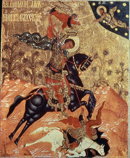 ESCUELA STROGANOV
*MILAGRO S DEMETRIO DE TESALONICA-
MOSCU, GALERIA TRETJAKOV
RUSIA