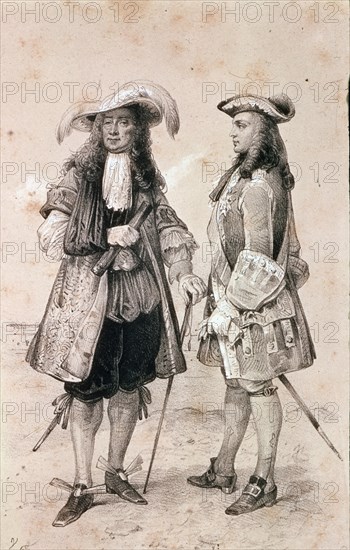 *CONDE DE ESTREES Y DUQUE DE ESTREES-LITOGRAFIA 1845