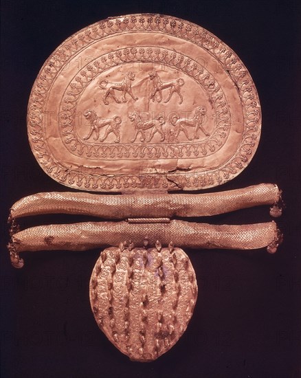 *FIBULA DE ORO ESTILO ORIENTAL DE CAERE - SIGLO  VII AC-
VATICANO, MUSEO ETRUSCO
VATICANO