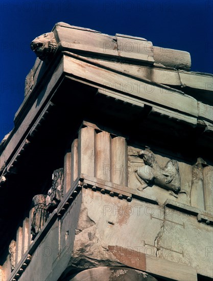 FIDIAS 490/430 AC
*PARTENON-ANGULO NOROESTE CON METOPAS ORIGINALES
ATENAS, ACROPOLIS
GRECIA
This image is not downloadable. Contact us for the high res.