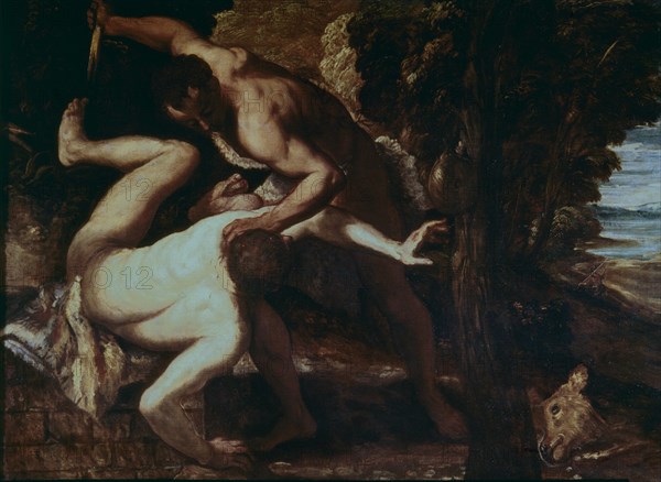 TINTORETTO J ROBUSTI 1518/94
*CAIN MATA A ABEL - S XVI - MANIERISMO VENECIANO
VENECIA, ACADEMIA B ARTES
ITALIA