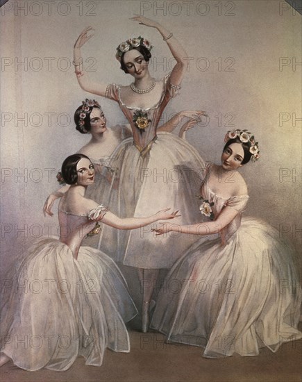 CHALON
*BAILARINAS DE BALLET-GRISSI,MªTAGLIONE,GRAHN,CERITO"PAS DE QUATRE"-1845
LONDRES, MUSEO VICTORIA ALBERTO
INGLATERRA