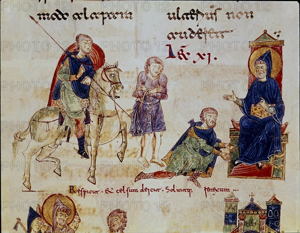 Manuscrit de Montecasino : Saint Benoît et Totila