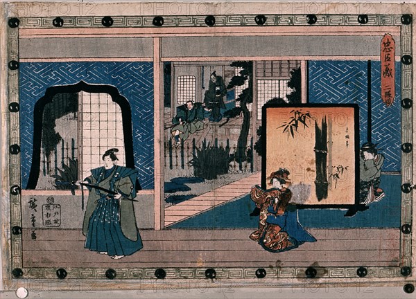 HIROSHIGE ( 1797-1858)
GRABADO JAPONES-ESCENARIO CON ACTORES DE TEATRO JAPONES (KABUKI)-ESCUELA UKIYO-E(MUNDO FLOTANTE)
GENOVA, MUSEO CHIOSSONE
ITALIA
This image is not downloadable. Contact us for the high res.