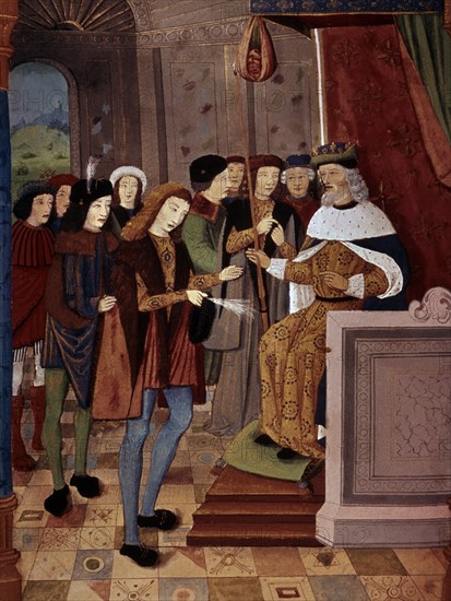 *GUNTANO REY MEROVINGIO CON SU SOBRINO CHILDEBERTO II
TURIN, MUSEO
ITALIA
This image is not downloadable. Contact us for the high res.