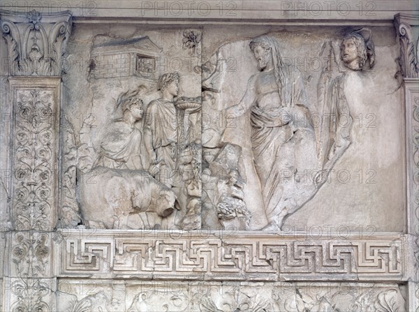 *ARA PACIS:DET SACRIFICIO A PENATES(DIOSES DE DESPENSA,PROTECTORES DE ESTADO Y COMUNIDAD
ROMA, MUSEO ARA PACIS
ITALIA

This image is not downloadable. Contact us for the high res.