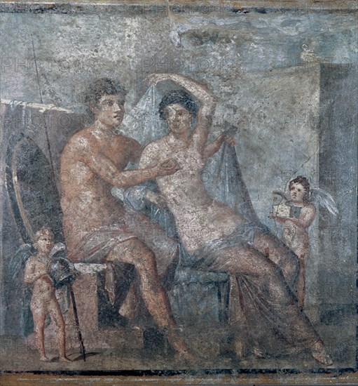 *PINTURA PARIETAL POMPEYANA MARTE Y VENUS
NAPOLES, MUSEO ARQUEOLOGICO NACIONAL
ITALIA
This image is not downloadable. Contact us for the high res.