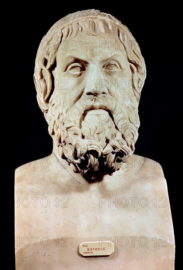 *SOFOCLES496/406 AC-UNO DE LOS TRES GRANDES DRAMATURGOS DE LA ANTIGUA ATENAS
NAPOLES, MUSEO ARQUEOLOGICO NACIONAL
ITALIA