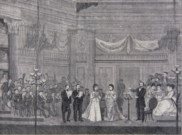 E-L'ILLUSTRAZIONE ITALIANA-LA MISA DE VERDI EN EL ESCENARIO DEL TEATRO SCALA-1874