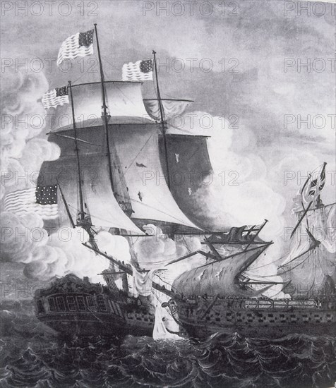 GR-FRAGATA AMERICANA"CONSTITUCION"ATACA A LA"GUERRIERE"-1812